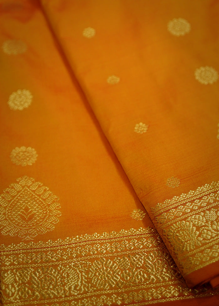 Rust Kanjivaram Silk Saree With Blouse Piece - Indian Silk House Agencies