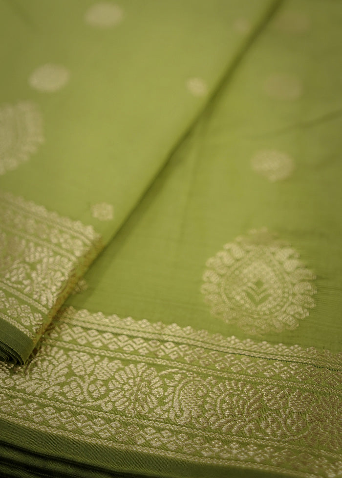 Green Kanjivaram Silk Saree With Blouse Piece - Indian Silk House Agencies