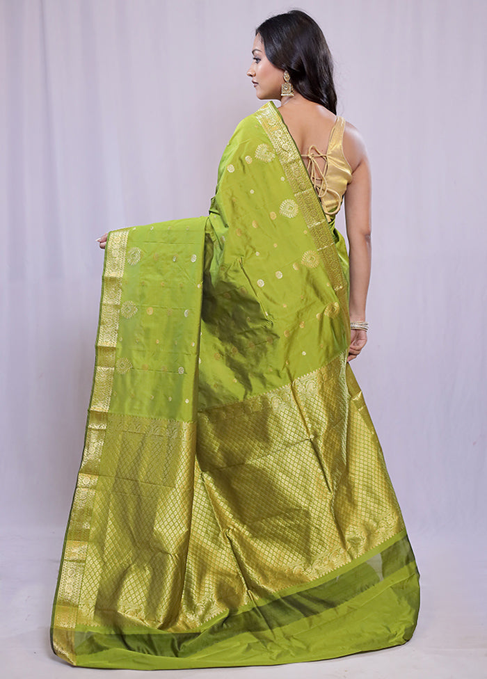 Green Kanjivaram Silk Saree With Blouse Piece - Indian Silk House Agencies