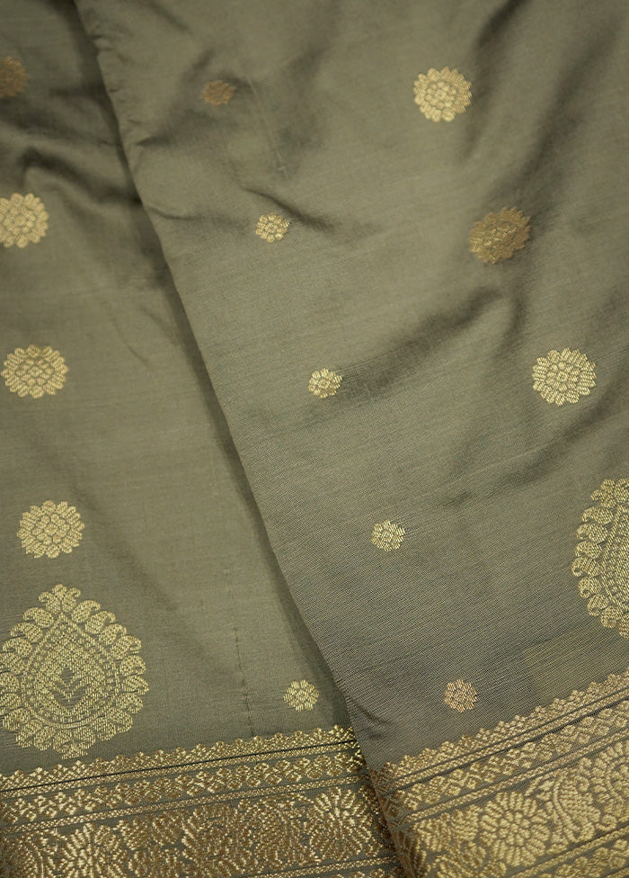 Grey Kanjivaram Silk Saree With Blouse Piece - Indian Silk House Agencies