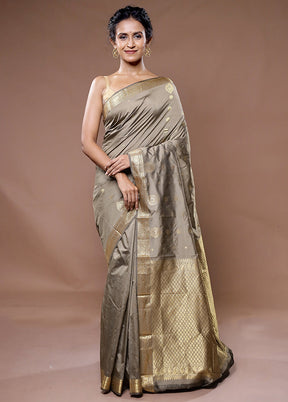 Grey Kanjivaram Silk Saree With Blouse Piece - Indian Silk House Agencies