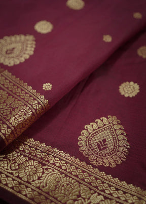 Purple Kanjivaram Silk Saree With Blouse Piece - Indian Silk House Agencies