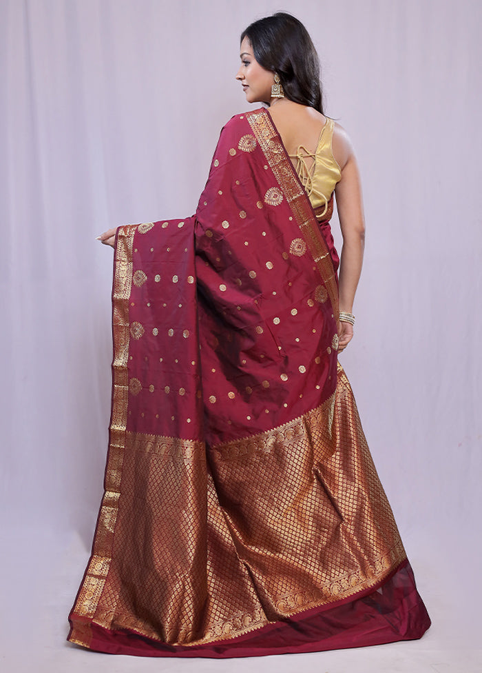 Purple Kanjivaram Silk Saree With Blouse Piece - Indian Silk House Agencies