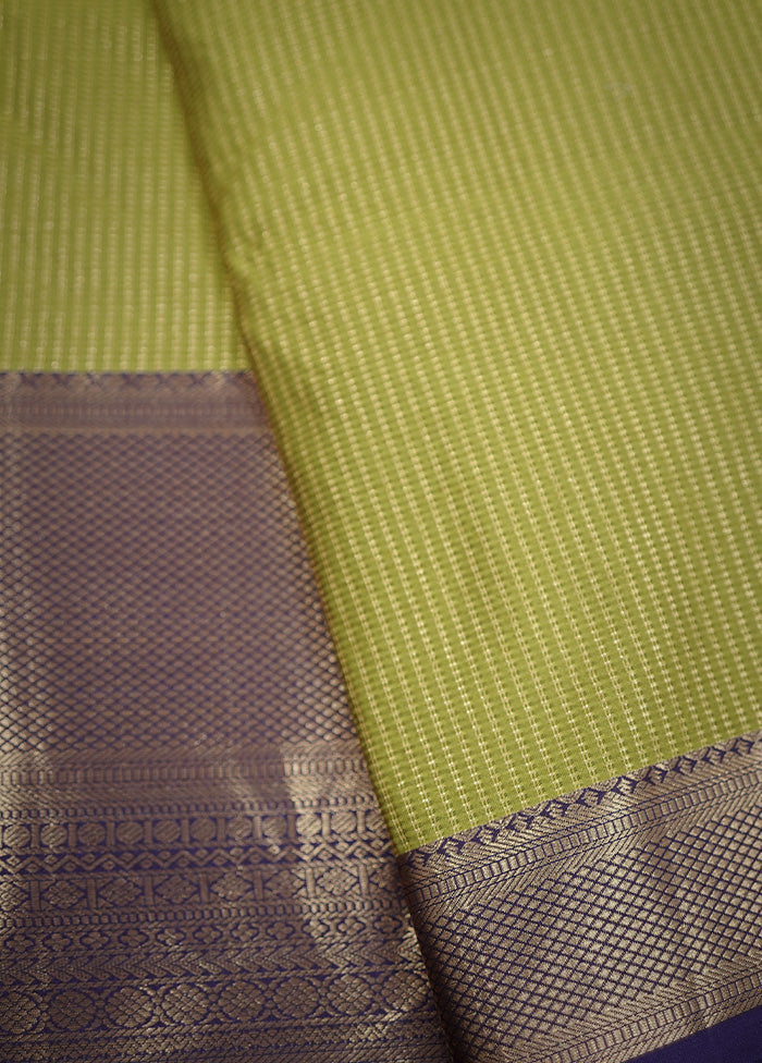 Green Kanjivaram Silk Saree With Blouse Piece - Indian Silk House Agencies