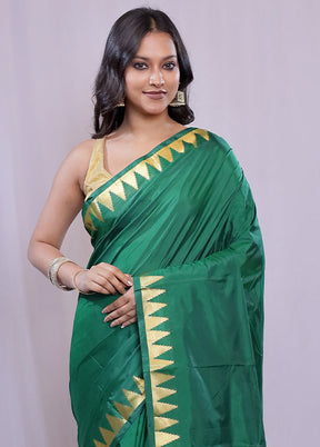 Green Kanjivaram Silk Saree With Blouse Piece - Indian Silk House Agencies