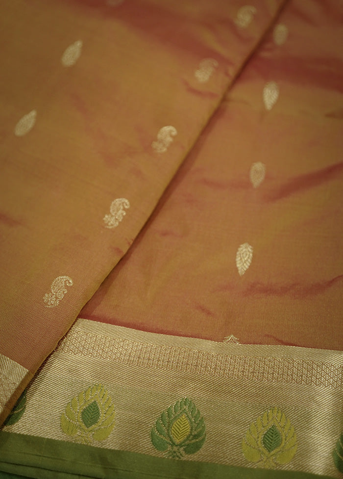 Rust Kanjivaram Silk Saree With Blouse Piece - Indian Silk House Agencies