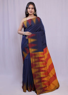 Black Kanjivaram Silk Saree With Blouse Piece - Indian Silk House Agencies