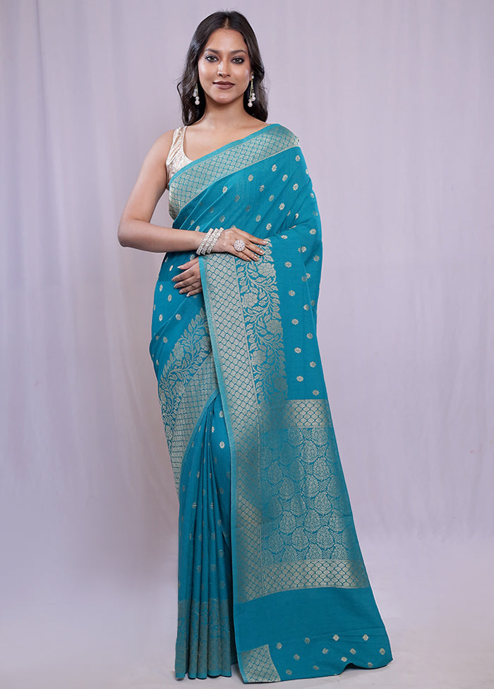 Green Georgette Saree With Blouse Piece - Indian Silk House Agencies