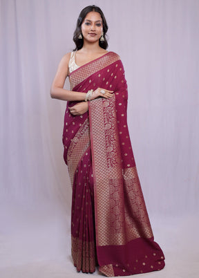 Purple Georgette Saree With Blouse Piece - Indian Silk House Agencies