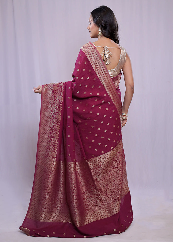 Purple Georgette Saree With Blouse Piece - Indian Silk House Agencies