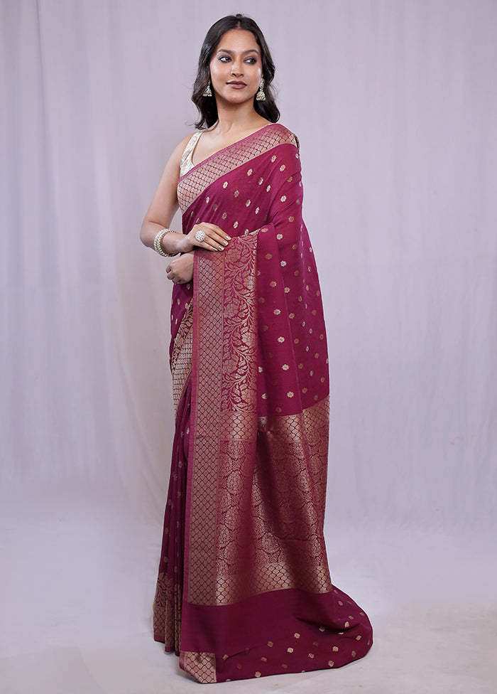 Purple Georgette Saree With Blouse Piece - Indian Silk House Agencies