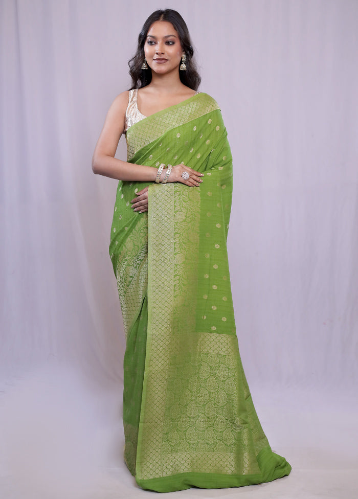 Green Georgette Saree With Blouse Piece - Indian Silk House Agencies