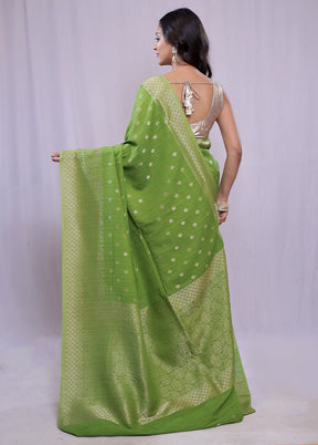 Green Georgette Saree With Blouse Piece - Indian Silk House Agencies