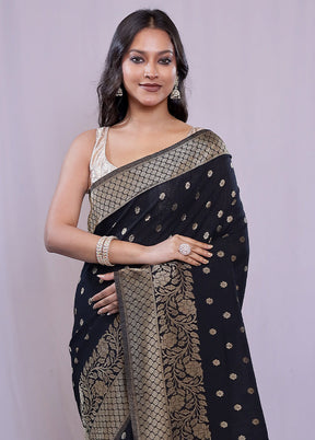 Black Georgette Saree With Blouse Piece - Indian Silk House Agencies