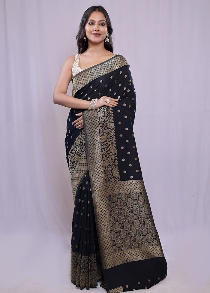 Black Georgette Saree With Blouse Piece - Indian Silk House Agencies