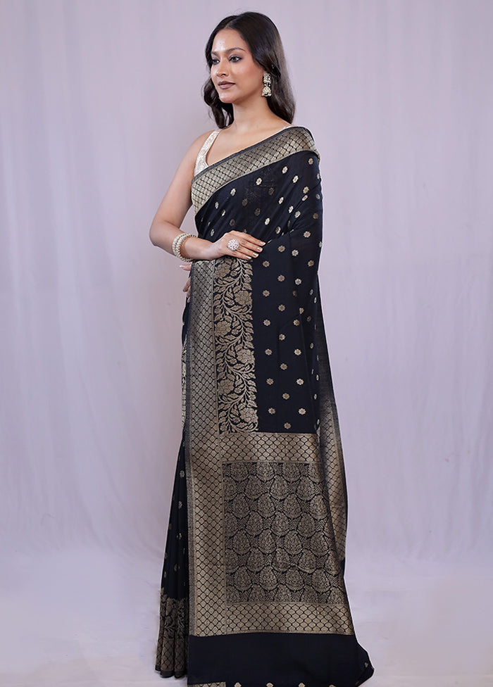 Black Georgette Saree With Blouse Piece - Indian Silk House Agencies