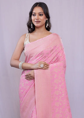 Pink Georgette Saree With Blouse Piece - Indian Silk House Agencies