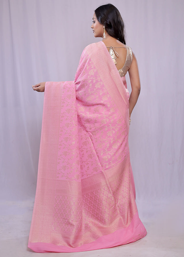 Pink Georgette Saree With Blouse Piece - Indian Silk House Agencies