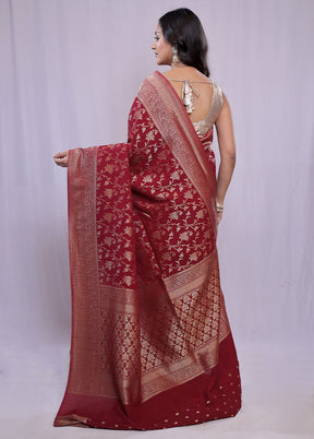 Maroon Georgette Saree With Blouse Piece - Indian Silk House Agencies