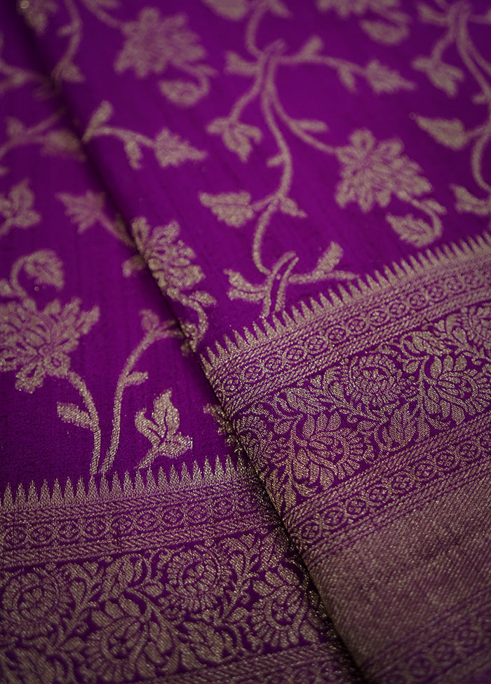 Purple Georgette Saree With Blouse Piece - Indian Silk House Agencies