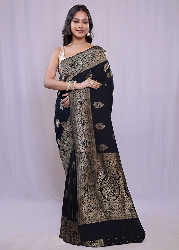 Black Georgette Saree With Blouse Piece - Indian Silk House Agencies