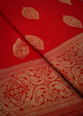 Red Georgette Saree With Blouse Piece - Indian Silk House Agencies