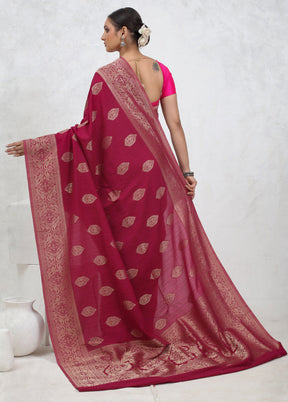 Pink Georgette Saree With Blouse Piece