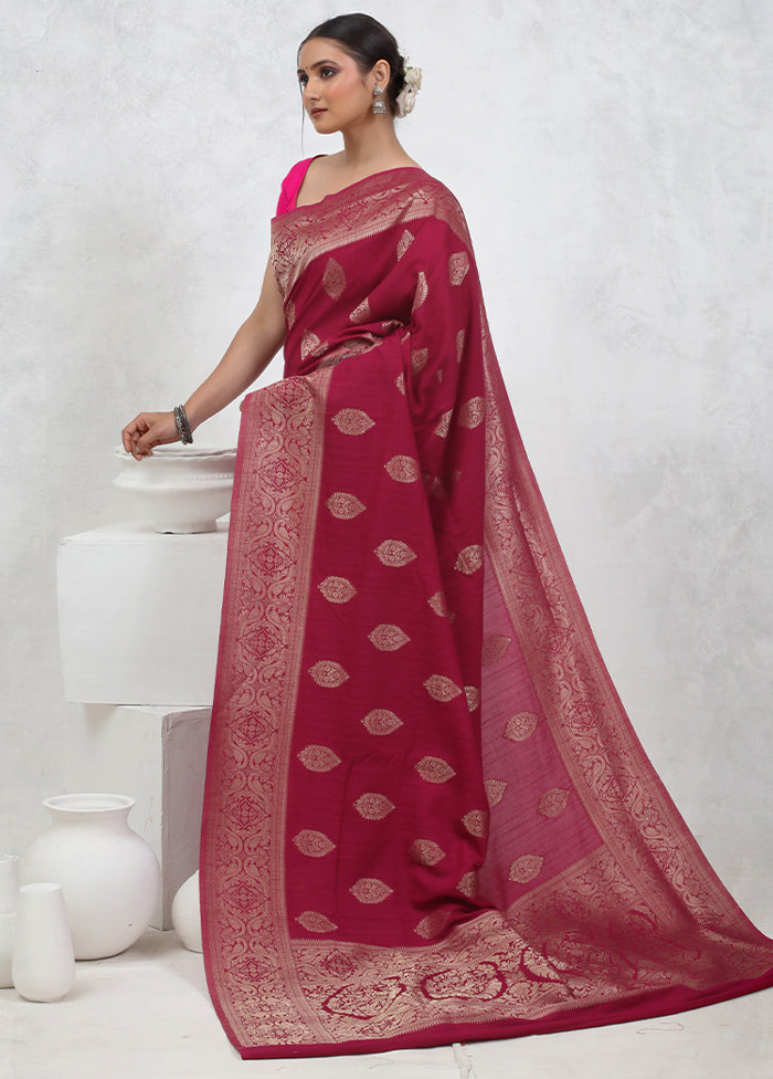 Pink Georgette Saree With Blouse Piece