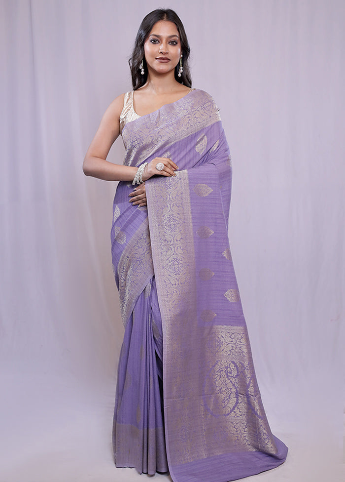 Purple Georgette Saree With Blouse Piece - Indian Silk House Agencies