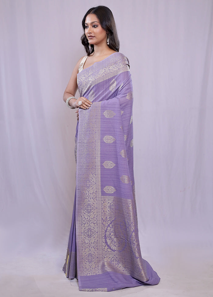 Purple Georgette Saree With Blouse Piece - Indian Silk House Agencies