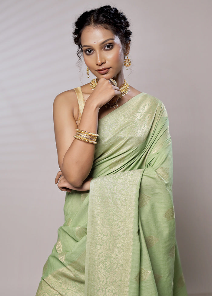 Green Georgette Saree With Blouse Piece - Indian Silk House Agencies