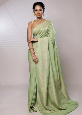 Green Georgette Saree With Blouse Piece