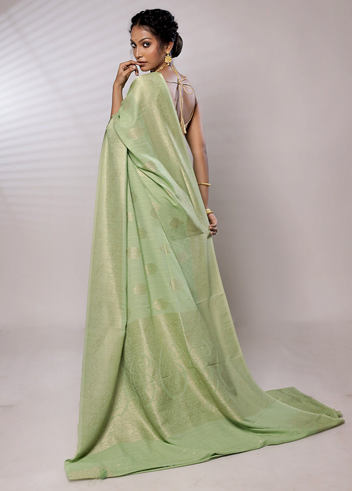 Green Georgette Saree With Blouse Piece