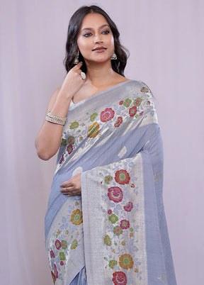 Blue Pure Georgette Saree With Blouse Piece - Indian Silk House Agencies