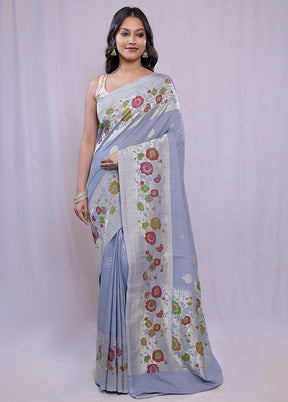 Blue Pure Georgette Saree With Blouse Piece - Indian Silk House Agencies