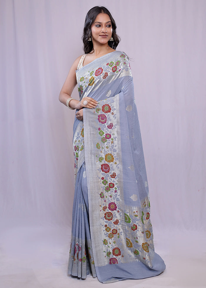 Blue Pure Georgette Saree With Blouse Piece - Indian Silk House Agencies