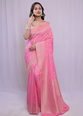 Pink Georgette Saree With Blouse Piece - Indian Silk House Agencies