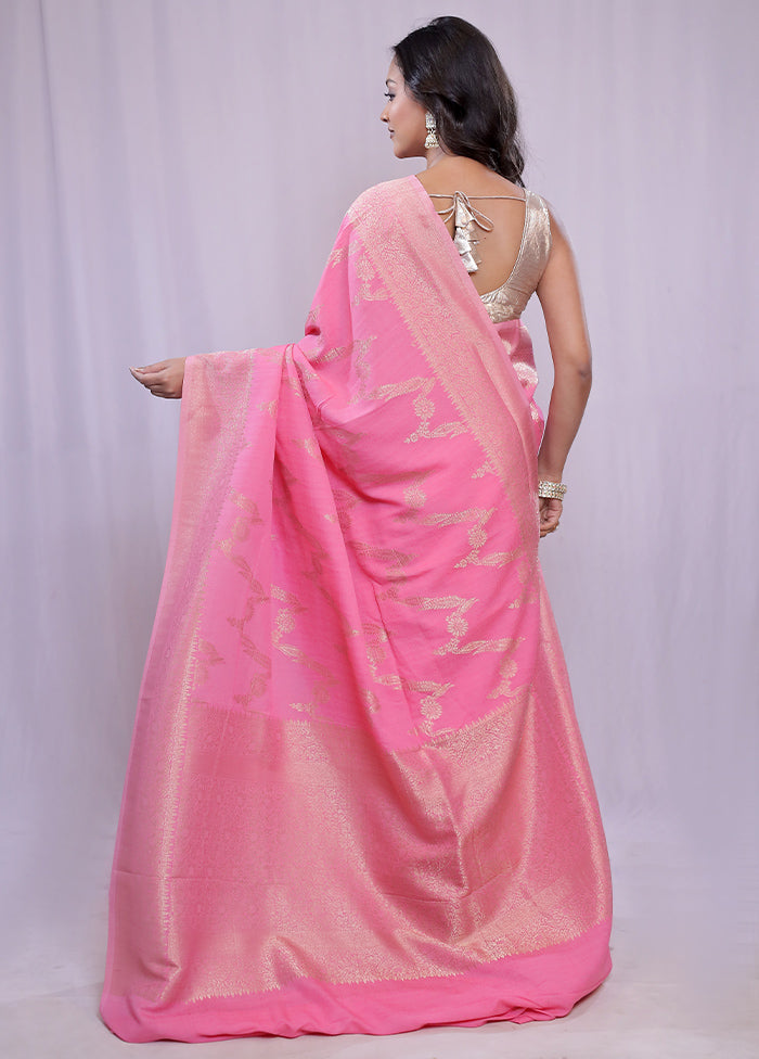 Pink Georgette Saree With Blouse Piece - Indian Silk House Agencies