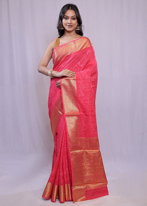 Pink Dupion Silk Saree With Blouse Piece - Indian Silk House Agencies