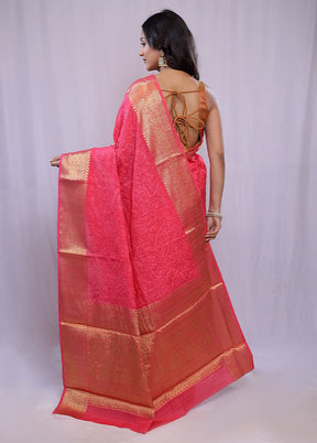 Pink Dupion Silk Saree With Blouse Piece - Indian Silk House Agencies