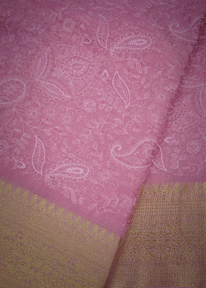 Pink Dupion Silk Saree With Blouse Piece - Indian Silk House Agencies