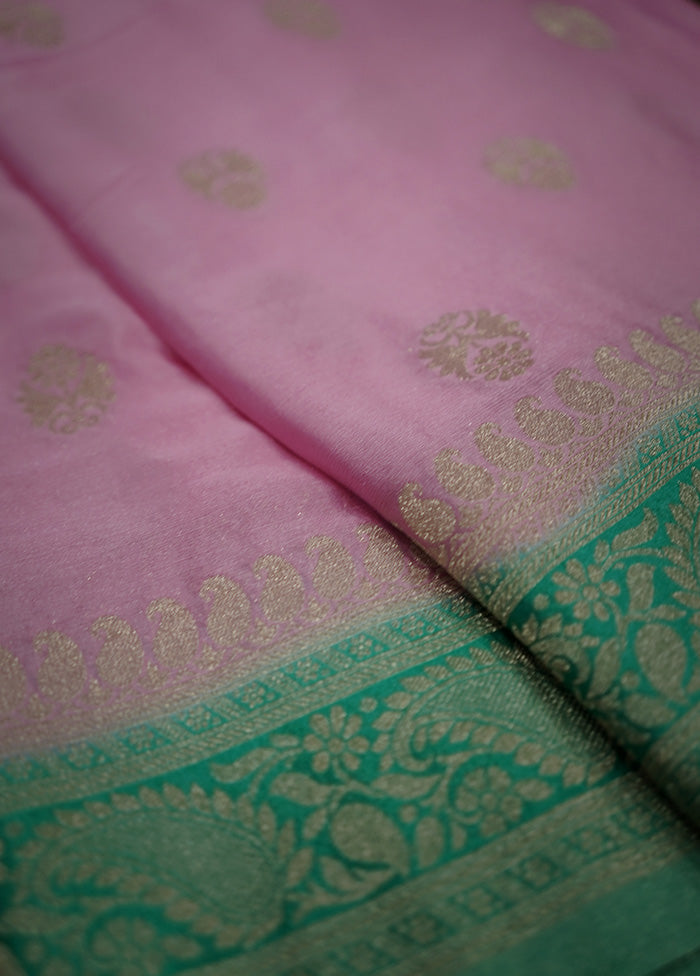 Pink Georgette Saree With Blouse Piece - Indian Silk House Agencies