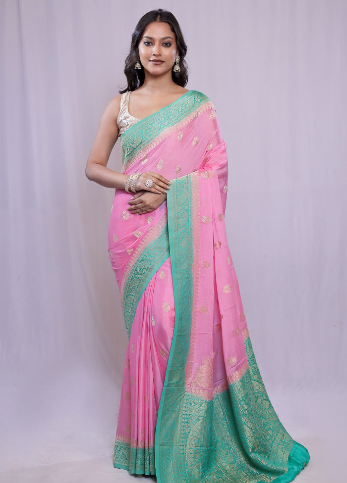 Pink Georgette Saree With Blouse Piece - Indian Silk House Agencies