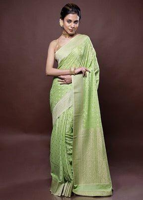 Green Georgette Saree Without Blouse Piece - Indian Silk House Agencies