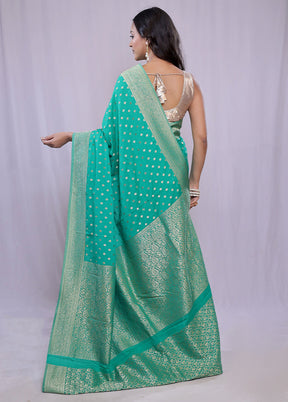 Green Georgette Saree With Blouse Piece - Indian Silk House Agencies