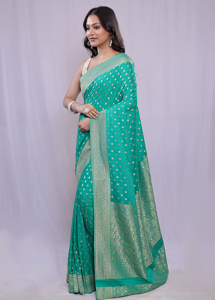 Green Georgette Saree With Blouse Piece - Indian Silk House Agencies