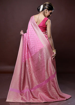 Pink Georgette Saree Without Blouse Piece - Indian Silk House Agencies