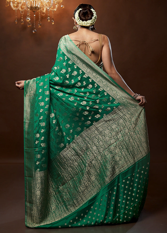 Green Georgette Saree With Blouse Piece - Indian Silk House Agencies