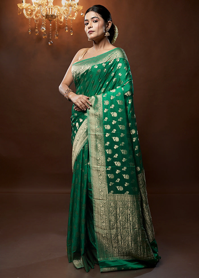 Green Georgette Saree With Blouse Piece