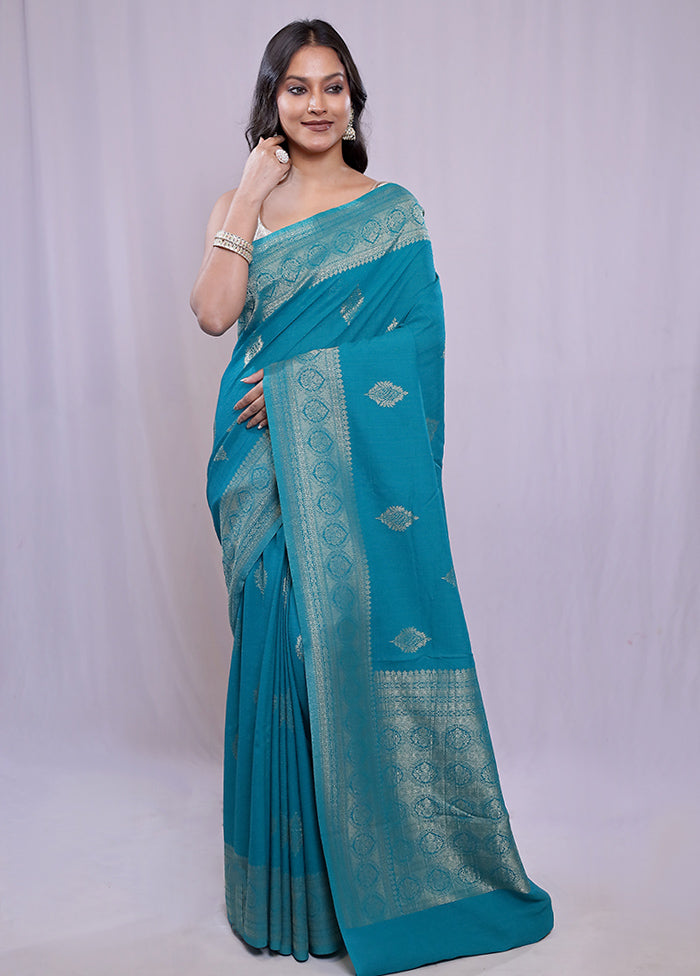 Green Georgette Saree With Blouse Piece - Indian Silk House Agencies